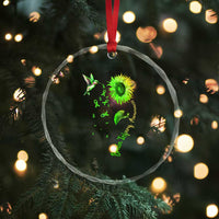 Traumatic Brain Injury Awareness Crystal Glass Ornament Sunflower Hummingbird - Wonder Print Shop