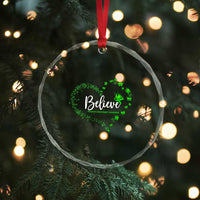 Traumatic Brain Injury Awareness Crystal Glass Ornament TBI Believe Butterflies TS02