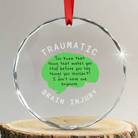 Traumatic Brain Injury Awareness Crystal Glass Ornament TBI Support TS02