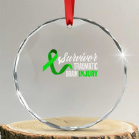 Traumatic Brain Injury Awareness Crystal Glass Ornament TBI Survivor TS02