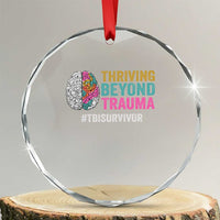 Traumatic Brain Injury Awareness Crystal Glass Ornament Thriving Beyond Trauma TBI Survivor TS02