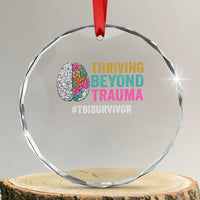 Traumatic Brain Injury Awareness Crystal Glass Ornament Thriving Beyond Trauma TBI Survivor - Wonder Print Shop