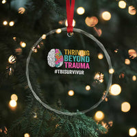 Traumatic Brain Injury Awareness Crystal Glass Ornament Thriving Beyond Trauma TBI Survivor TS02