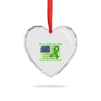 Traumatic Brain Injury Awareness Heart Crystal Glass Ornament Not All Wounds Are Visible TBI Warrior American Flag - Wonder Print Shop