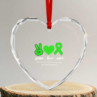 Traumatic Brain Injury Awareness Heart Crystal Glass Ornament Peace Love Cure TBI Warrior - Wonder Print Shop