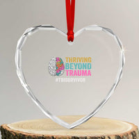 Traumatic Brain Injury Awareness Heart Crystal Glass Ornament Thriving Beyond Trauma TBI Survivor - Wonder Print Shop