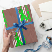 Traumatic Brain Injury Awareness Wrapping Paper Roll Fight TBI American US Flag - Wonder Print Shop