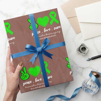 Traumatic Brain Injury Awareness Wrapping Paper Roll Peace Love Cure TBI Warrior - Wonder Print Shop