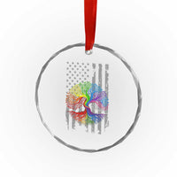 Tree of Life Rainbow LGBTQ Pride Crystal Glass Ornament American Flag Gift