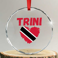 Trini Pride Crystal Glass Ornament Trinidad and Tobago Heart Flag Caribbean Roots TS10