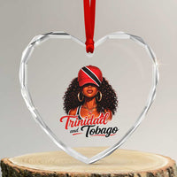 Trinidad and Tobago Afro Girl Heart Crystal Glass Ornament Trini Black Queen Caribbean Pride Heritage Gift