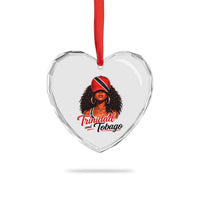 Trinidad and Tobago Afro Girl Heart Crystal Glass Ornament Trini Black Queen Caribbean Pride Heritage Gift