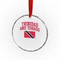 Trinidad And Tobago Athletic Throwback Design Crystal Glass Ornament Vintage Trinidadian Flag
