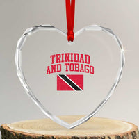 Trinidad And Tobago Athletic Throwback Design Heart Crystal Glass Ornament Vintage Trinidadian Flag