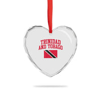 Trinidad And Tobago Athletic Throwback Design Heart Crystal Glass Ornament Vintage Trinidadian Flag
