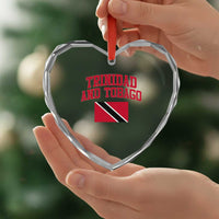 Trinidad And Tobago Athletic Throwback Design Heart Crystal Glass Ornament Vintage Trinidadian Flag