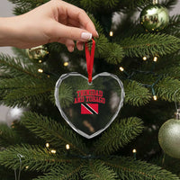 Trinidad And Tobago Athletic Throwback Design Heart Crystal Glass Ornament Vintage Trinidadian Flag