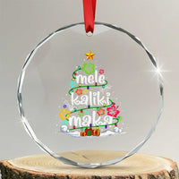 Tropical Hawaiian Xmas Crystal Glass Ornament Mele Kalikimaka Palm Tree Xmas in Hawaii TS02