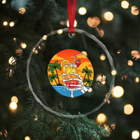 Tropical Skeleton Summerween Crystal Glass Ornament Beach Cocktail Vacation