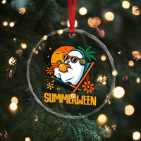 Tropical Summerween Boo Sheet Crystal Glass Ornament Funny Ghost Halloween Summer Beach Vibes TS02