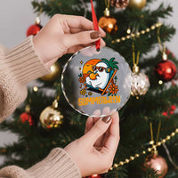 Tropical Summerween Boo Sheet Crystal Glass Ornament Funny Ghost Halloween Summer Beach Vibes TS02
