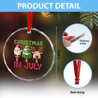 Tropical Xmas Crystal Glass Ornament Ice Cream Santa Christmas Tree Reindeer TS09