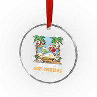 Tropical Xmas Crystal Glass Ornament No Cookies Just Cocktails Drunk Santa Reindeer TS09