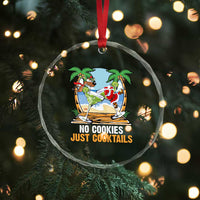 Tropical Xmas Crystal Glass Ornament No Cookies Just Cocktails Drunk Santa Reindeer TS09