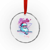 Tropical Xmas Crystal Glass Ornament Retro Santa Feelin' Ho Ho Hot TS09