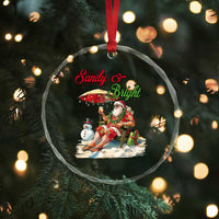 Tropical Xmas Crystal Glass Ornament Sandy And Bright Santa At The Beach TS09