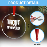 Trout Fishing Crystal Glass Ornament Funny Fishing Fisherman Trout Whisperer Gift - Wonder Print Shop