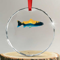 Trout Fly Fishing Outdoor Forest Mountain Nature Wildlife Fisherman Crystal Glass Ornament TS11