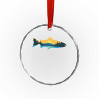 Trout Fly Fishing Outdoor Forest Mountain Nature Wildlife Fisherman Crystal Glass Ornament TS11