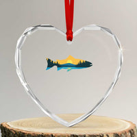 Trout Fly Fishing Outdoor Forest Mountain Nature Wildlife Fisherman Heart Crystal Glass Ornament - Wonder Print Shop