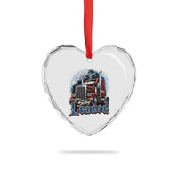 Truck Driver Heart Crystal Glass Ornament Funny Trucker Husband Big Rig Semi Trailer Truckin