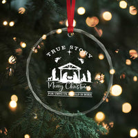 True Story Merry Christmas Crystal Glass Ornament Christian Xmas True Story Jesus Birth TS10
