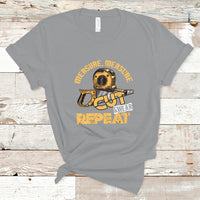 Woodworker T Shirt Measure Cut Swear Repeat Handyman - Wonder Print Shop