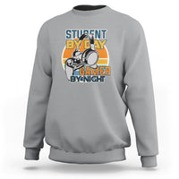 Funny Video Game Sweatshirt Student By Day Gamer By Night Meme for Gamers - Wonder Print Shop