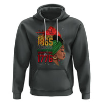 Juneteenth 4Th Of July Hoodie For Women Black Pride Because My Ancestors Weren't Free in 1776 - Wonder Print Shop