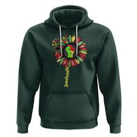 Juneteenth Hoodie Sunflower with Fist Black History African American - Wonder Print Shop