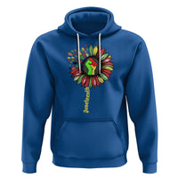 Juneteenth Hoodie Sunflower with Fist Black History African American - Wonder Print Shop