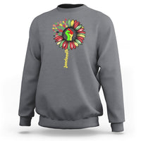 Juneteenth Sweatshirt Sunflower with Fist Black History African American - Wonder Print Shop
