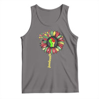 Juneteenth Tank Top Sunflower with Raised Fist Black History African American