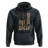 Patriotic U.S. Army Veteran Hoodie Vintage Red Line American Flag Military