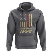 Patriotic U.S. Army Veteran Hoodie Vintage Red Line American Flag Military