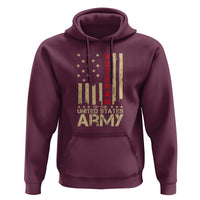 Patriotic U.S. Army Veteran Hoodie Vintage Red Line American Flag Military