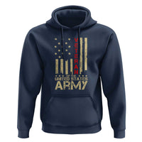 Patriotic U.S. Army Veteran Hoodie Vintage Red Line American Flag Military