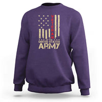 Patriotic U.S. Army Veteran Sweatshirt Vintage Red Line American Flag Military - Wonder Print Shop