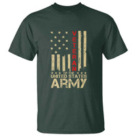 Patriotic U.S. Army Veteran T Shirt Vintage Red Line American Flag Military - Wonder Print Shop