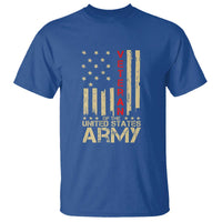 Patriotic U.S. Army Veteran T Shirt Vintage Red Line American Flag Military - Wonder Print Shop